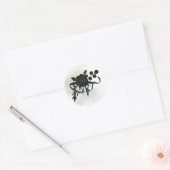  DE | EN | FR | Trauersiegel -  Schwarze Rose Runder Aufkleber (Umschlag)
