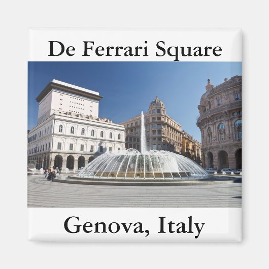 De Ferrari Square, Genua, Italien Magnet (Vorne)