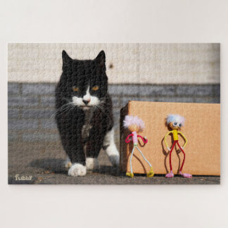 De Fubby's verstoppen zich voor de kat Ping. Puzzle