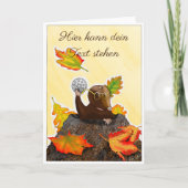 DE/GB Gefaltete Grußkarte Maulwurf im Herbst Karte (Vorderseite)