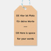 DE/GB Geschenkanhänger Hund/Gift tag dog (Rückseite)