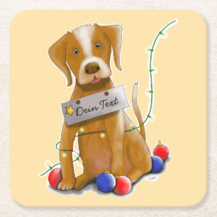 DE/GB Pappuntersetzer Hund/Paper coasters dog Rechteckiger Pappuntersetzer