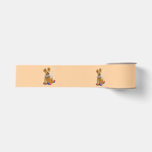 DE/GB Satinband Hund/Satin ribbon dog Ripsband