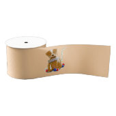 DE/GB Satinband Hund/Satin ribbon dog Ripsband (Spule)