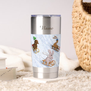 DE/GB Thermobecher rodeln/Thermal mug sledding