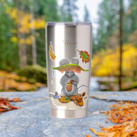 DE/GB Thermobecher/Thermal mug Herbst/Fall Maus
