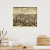 De Graff, OH Panoramakarte - 1875 Poster (Küche)