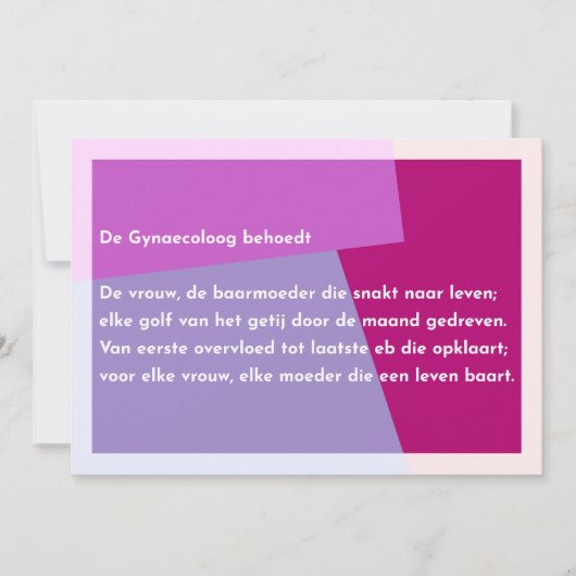 De Gynaecoloog behoedt Dankeskarte (Vorderseite)