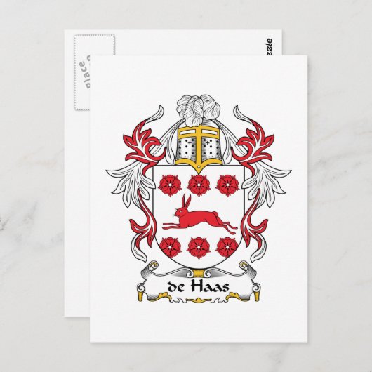 de Haas Familienwappen Postkarte (Vorne/Hinten)
