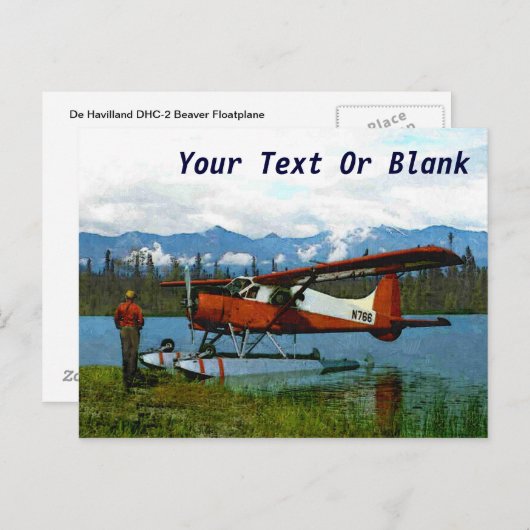 De Havilland Beaver Floatplane - Alaska Postkarte (Vorne/Hinten)