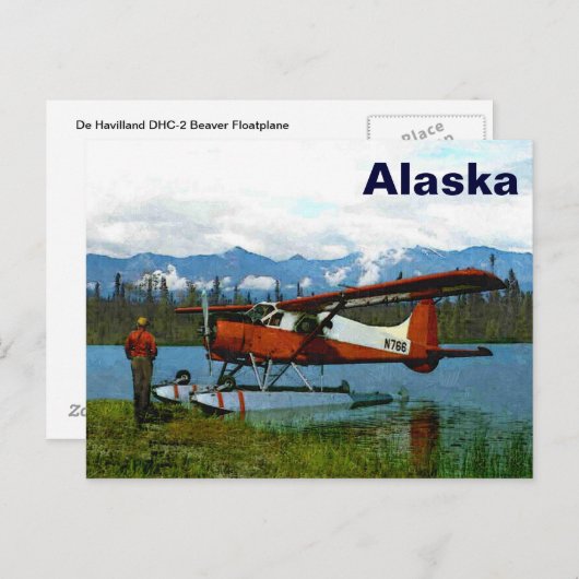 De Havilland Beaver Floatplane Postkarte (Vorne/Hinten)