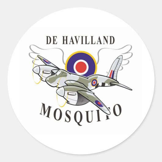 de havilland mosquito runder aufkleber (Vorderseite)