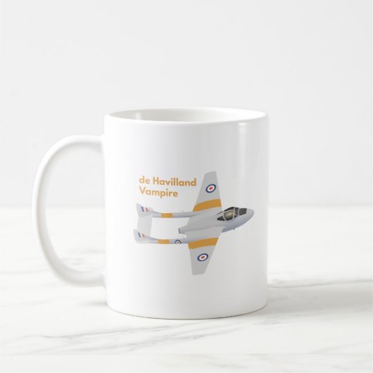 de Havilland Vampire British WW2 Airplane Kaffeetasse (Links)