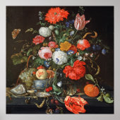 de Heem Blume Fruchtaustern Malerei Poster (Vorne)