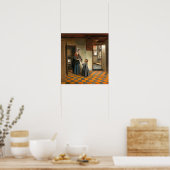 De Hooch - Frau mit Kind in Panik Poster (Küche)