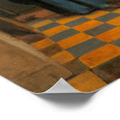 De Hooch - Frau mit Kind in Panik Poster (Ecke)