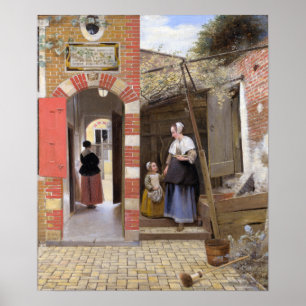 De Hooch - Hof eines Hauses 1658 Poster