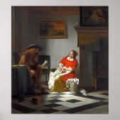 De Hooch - Mann liest Brief an eine Frau Poster (Vorne)