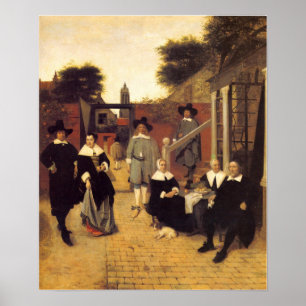 De Hooch - Niederländische Familie 1662 Poster