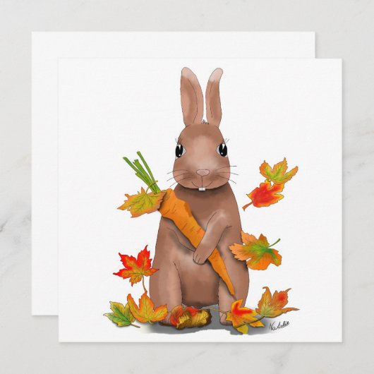 DE Karte Hase im Herbst (Vorne/Hinten)