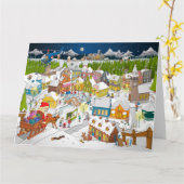 De kerstman arriveert in het dorp karte (Gelbe Blume)