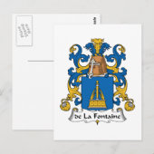 de la Fontaine Familienwappen Postkarte (Vorne/Hinten)