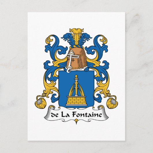 de la Fontaine Familienwappen Postkarte (Vorderseite)