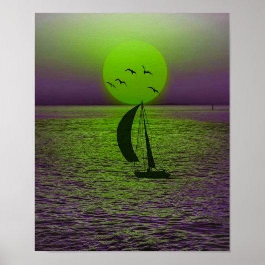 de la puesta de sol el mar poster (Vorne)