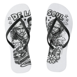 De La Soul Hip Hop Tribut Vintage Streetwear  Badesandalen