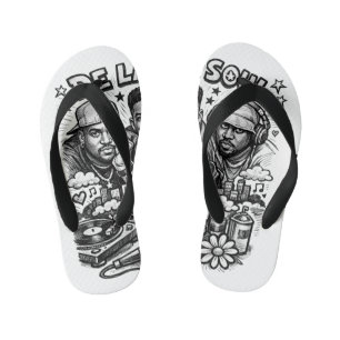 De La Soul Hip Hop Tribut Vintage Streetwear  Kinderbadesandalen