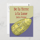 De la Terre à la Lune - Jules Verne Postkarte (Vorne/Hinten)