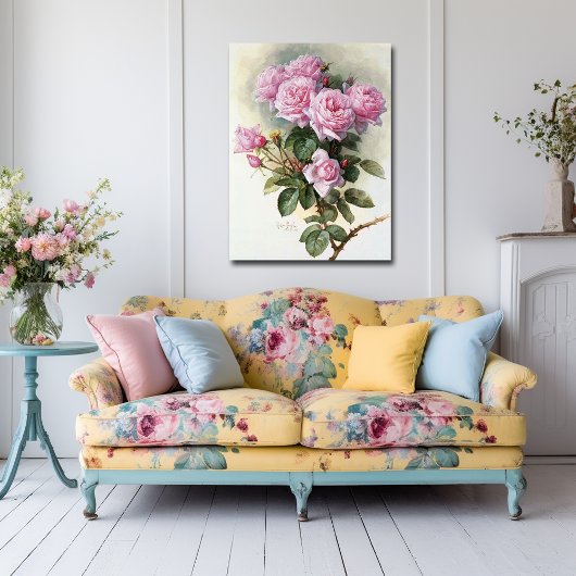 De Longpre Pink Roses Hummeln 1899 Poster