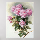 De Longpre Pink Roses Hummeln 1899 Poster (Vorne)