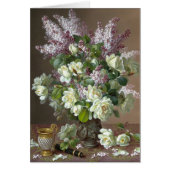 De Longpré Rose und Lilacs CC0605 Blume Card (Vorne)