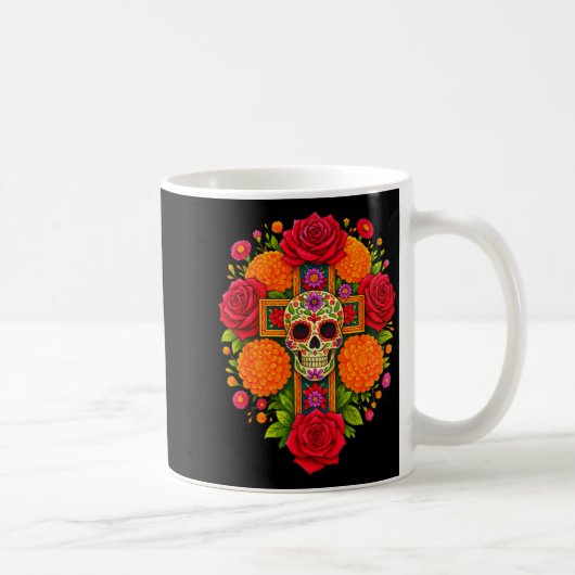 De Los Muertos Day Of The Dead Sugar Skull Christi Kaffeetasse (Rechts)