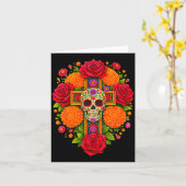 De Los Muertos Day Of The Dead Sugar Skull Christi Karte (Gelbe Blume)