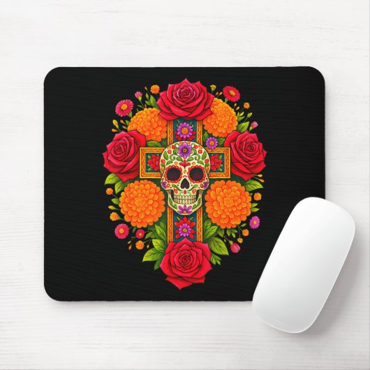 De Los Muertos Day Of The Dead Sugar Skull Christi Mousepad (Mit Mouse)