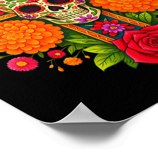 De Los Muertos Day Of The Dead Sugar Skull Christi Poster (Ecke)