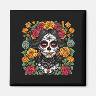 De Los Muertos La Catrina Tag der Regierung Magnet