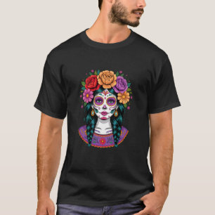 De Los Muertos La Catrina Tag der Toten Frauen Zuc T-Shirt