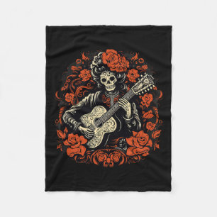 De Los Muertos Tag des toten Halloween-Skeletts Fleecedecke