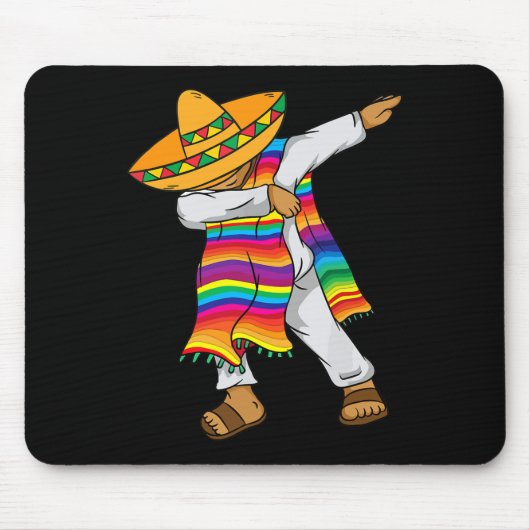De Mayo Dabbing Mexican Poncho Kinder Kleinkind Bo Mousepad (Vorne)