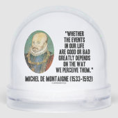 de Montaigne Ereignisse Leben gut oder schlecht wa Schneekugeln (Rückseite)