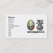 de Montaigne Wonder Foundation Philosophie Zitat Visitenkarte (Vorderseite)