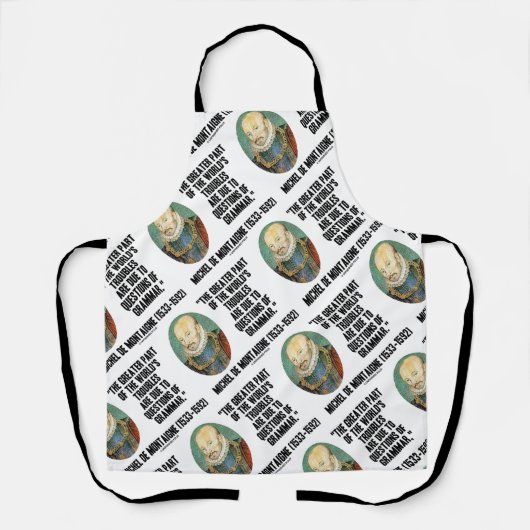 de Montaigne World: Grammatik-Fragen Schürze (Vorderseite)