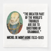 de Montaigne World: Grammatik-Fragen Serviette (Vorderseite)