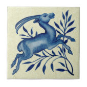 De Morgan Hand Painted Blue Antelope Antique Repro Fliese (Vorderseite)