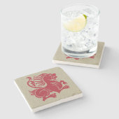 De Morgan's Lion Marble Stone Untersetzer (Seitenansicht)