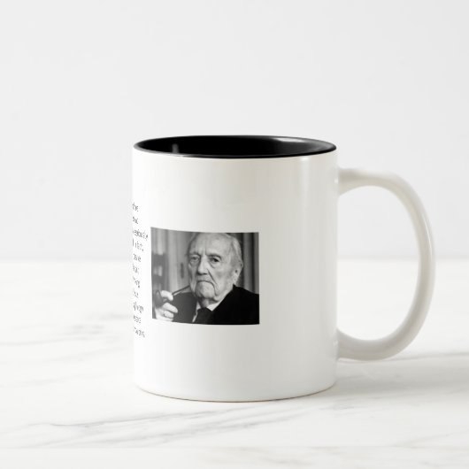 De-mythologicalize Rudolf Karl Bultmann Zweifarbige Tasse (Rechts)