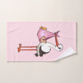 De ooievaar en het baby meisje handdoek handtuch (Handtuch)